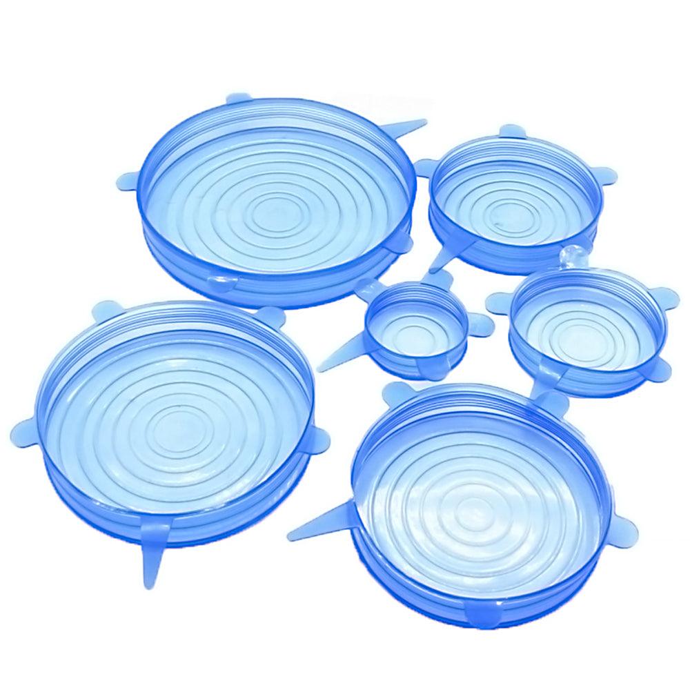 Kit 6 Tampas Silicone Universal Flexível, Lavável de Silicone - Vollpo