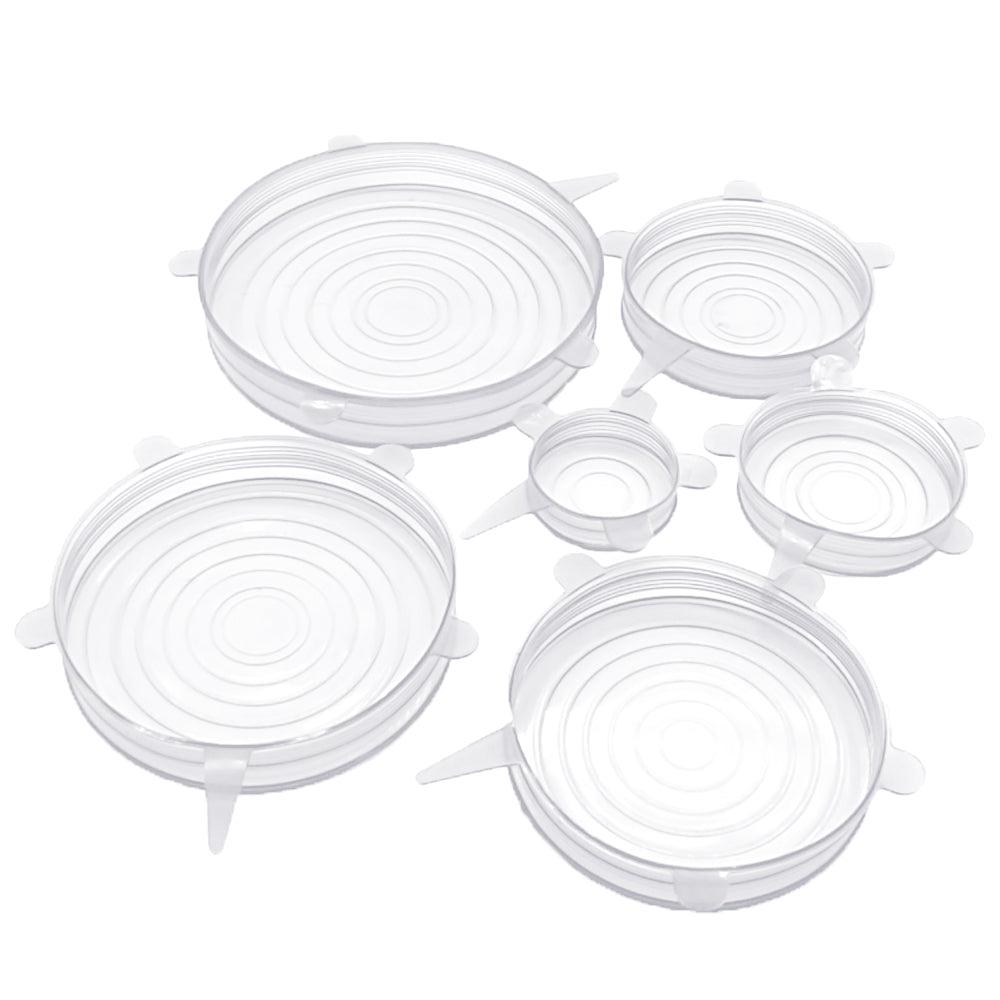 Kit 6 Tampas Silicone Universal Flexível, Lavável de Silicone - Vollpo