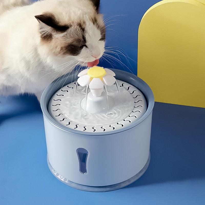 Bebedouro para gatos com Filtros de Carvão Ativado, luz LED, Interface USB - Vollpo
