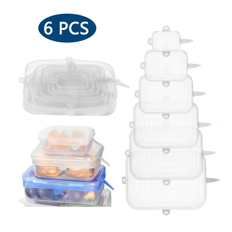 Kit 6 Tampas Silicone Universal Flexível, Lavável de Silicone - Vollpo
