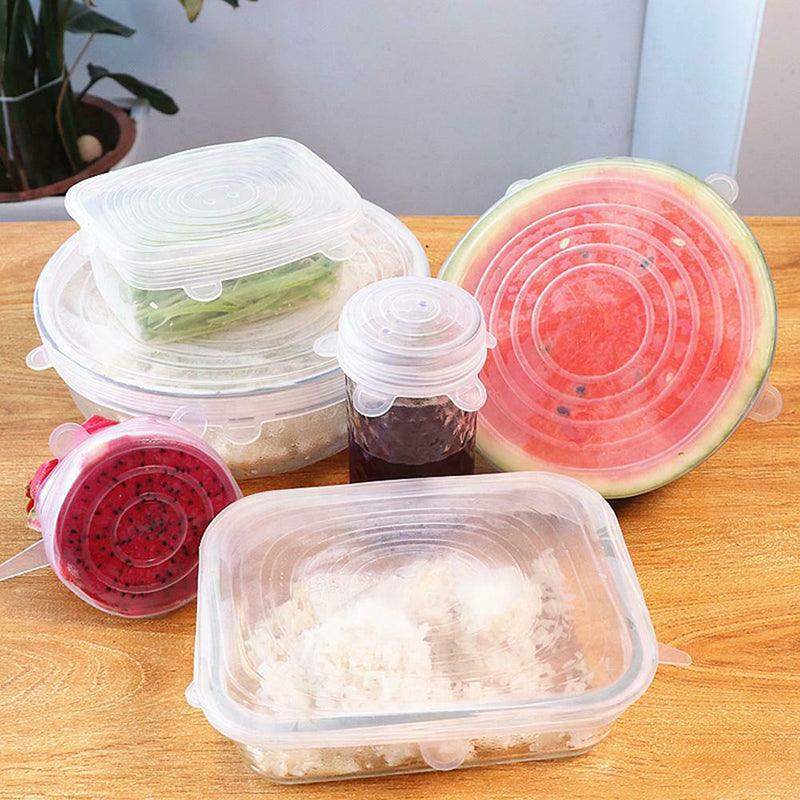 Kit 6 Tampas Silicone Universal Flexível, Lavável de Silicone - Vollpo