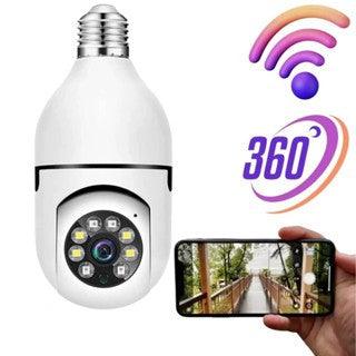 Camera segurança wifi ip sem fio 360 encaixe lampada aplicativo yoosee visão noturna segurança E27 - bivolt - Vollpo