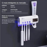 Suporte De Escova De Dentes Com Esterelizador Uv Com Dispenser De pasta - Vollpo