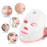 Máscara Facial LED 7 Cores, Terapia Photon Anti-Acne, Remoção de Rugas e Rejuvenescimento do Rosto - Vollpo