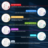 Máscara Facial LED 7 Cores, Terapia Photon Anti-Acne, Remoção de Rugas e Rejuvenescimento do Rosto - Vollpo