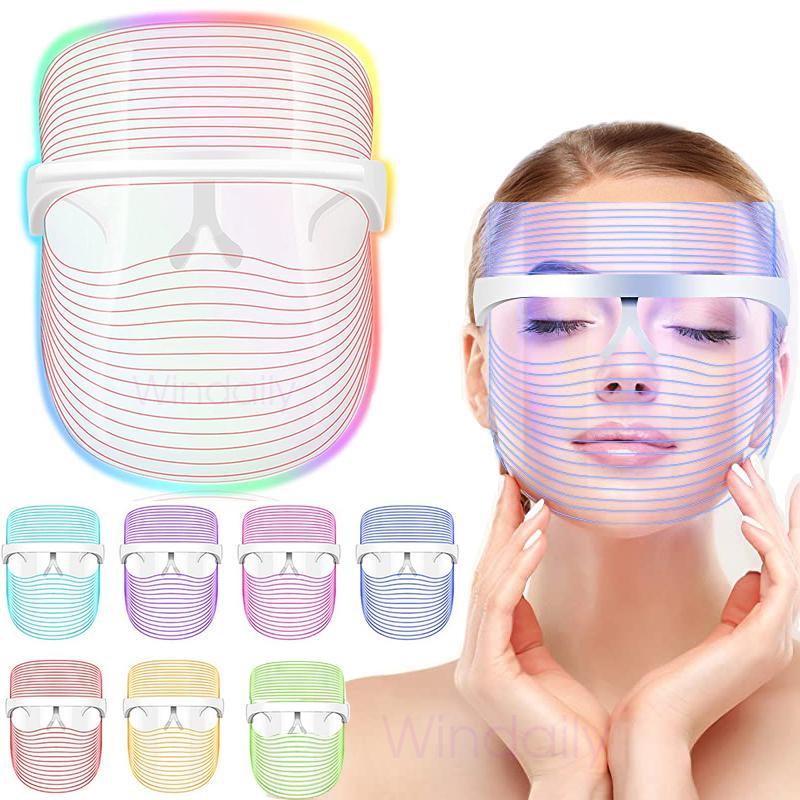 Máscara Facial LED 7 Cores, Terapia Photon Anti-Acne, Remoção de Rugas e Rejuvenescimento do Rosto - Vollpo