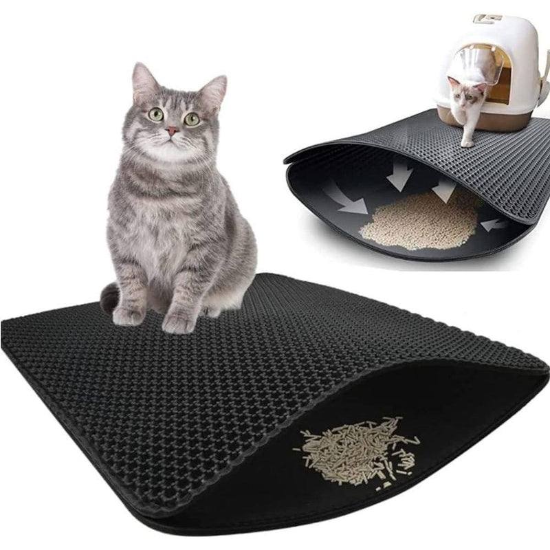 Tapete de areia para gatos com dupla camada Caixa impermeável para animais de estimação - Vollpo