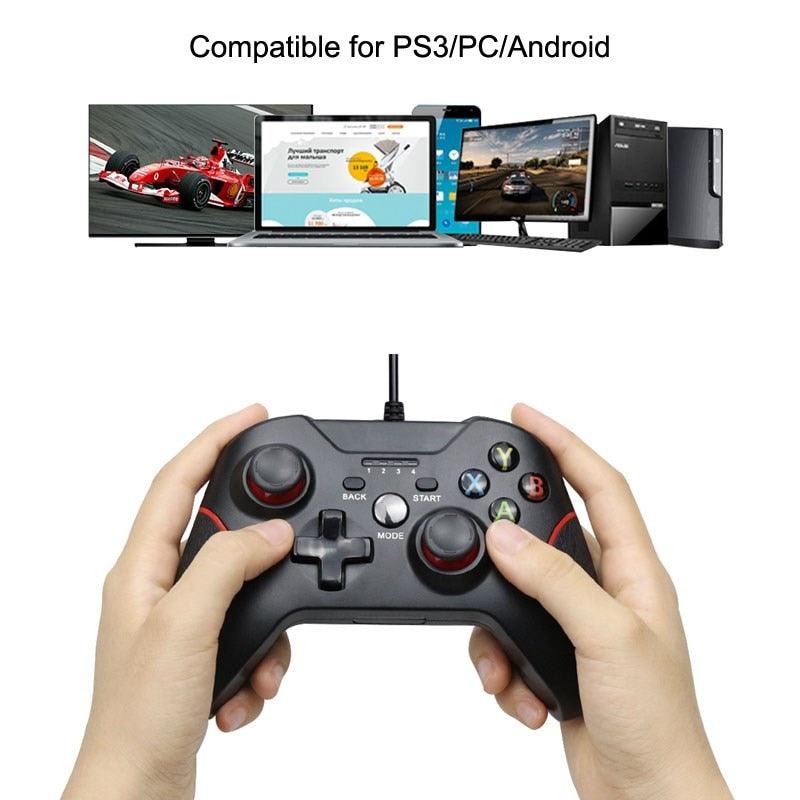 Gamepad usb com fio controle de console de joystick ps3 para pc - Vollpo